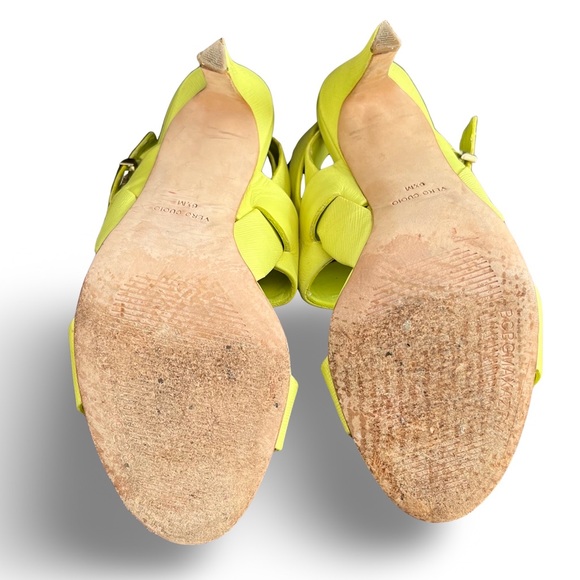 BCBG Neon Yellow Strappy Heeled Sandal Size 6.5 - Picture 6 of 8